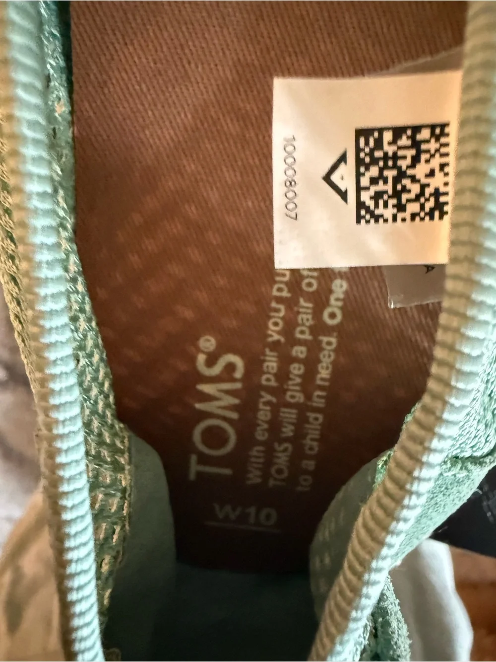 TOMS Mint Green Mesh & Suede Espadrille Slip-Ons SZ 10